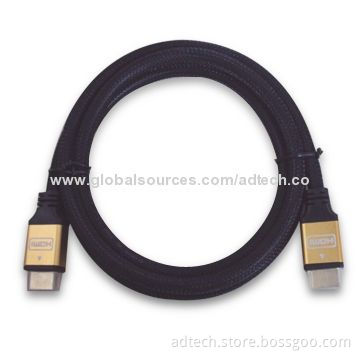 1,080P High-speed HDMI® Cable with Double Color Molding, Available in Various Sizes